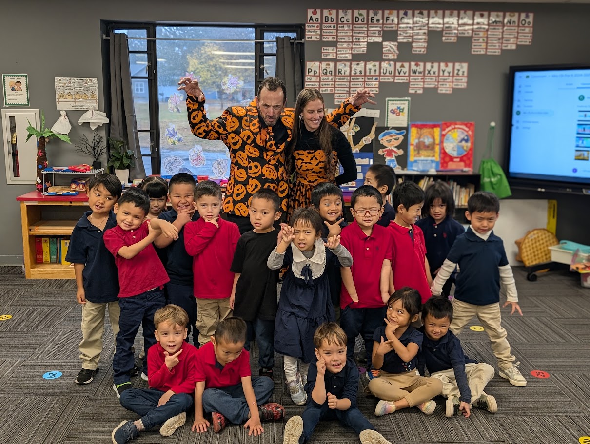 Students in a school classroom